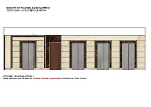 Minister's Lift lobby elevation